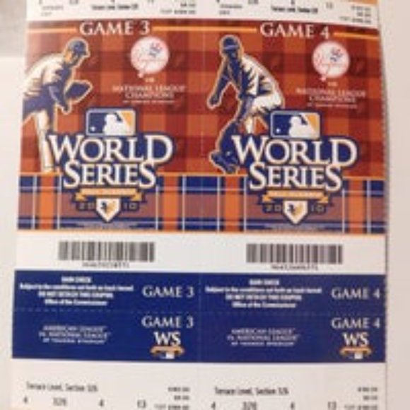 NY YANKEES WORLD SERIES TICKET STUBS 2010 - Picture 5 of 5